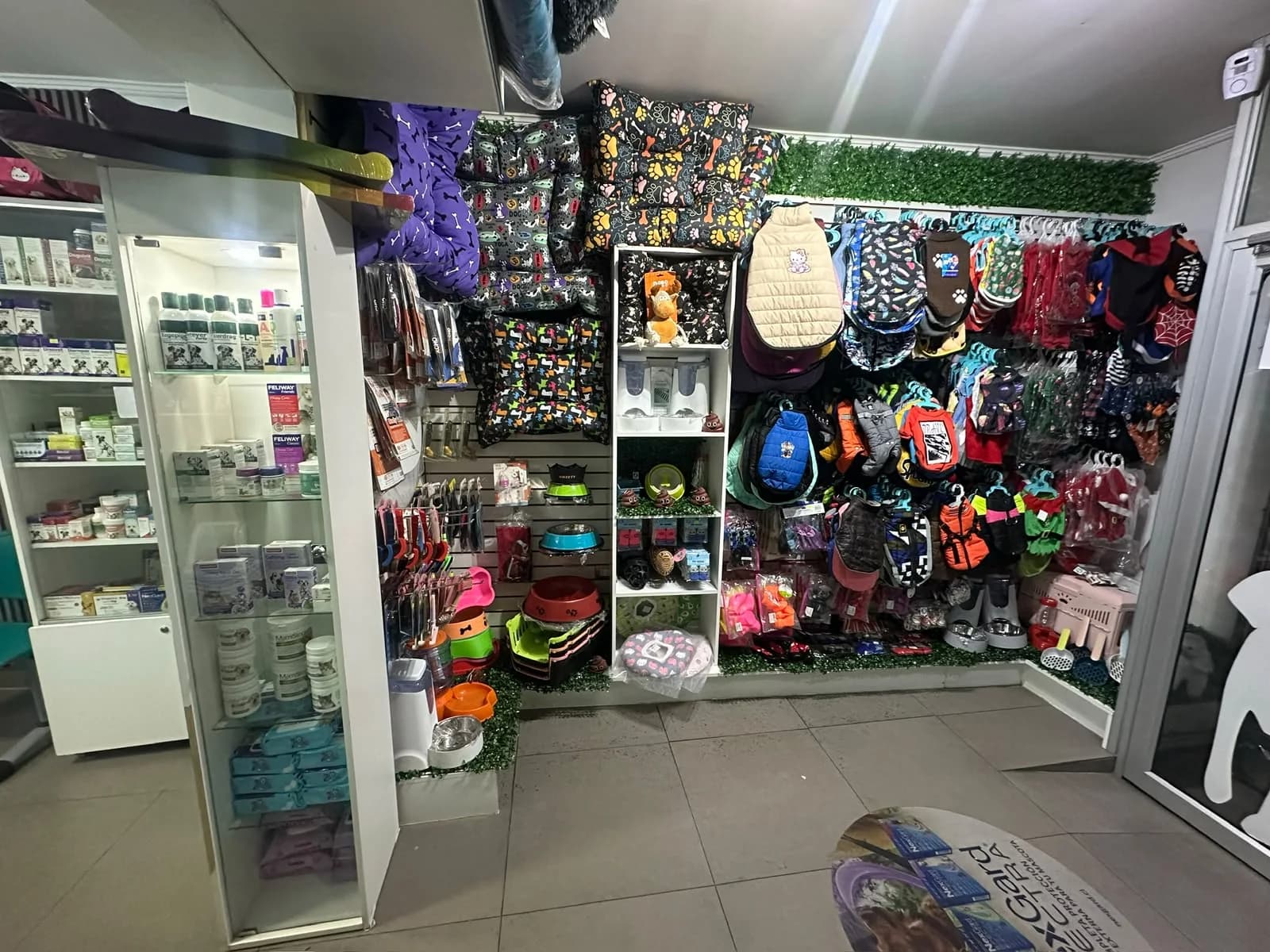 Accesorios, juguetes y productos disponibles en el local de Milo y sus amigos